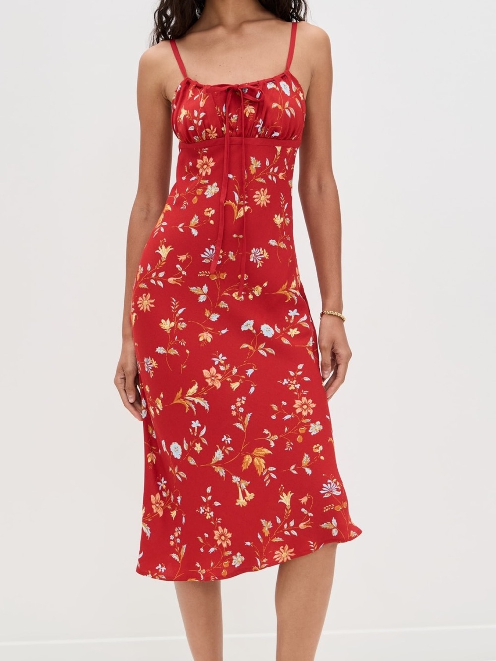New Reformation Camira Red Floral Dress Size 4